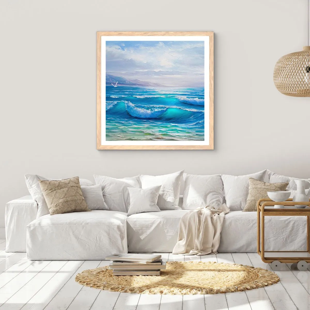 Plagát v ráme zo svetlého duba - Prináša ukojenie - 40x40 cm