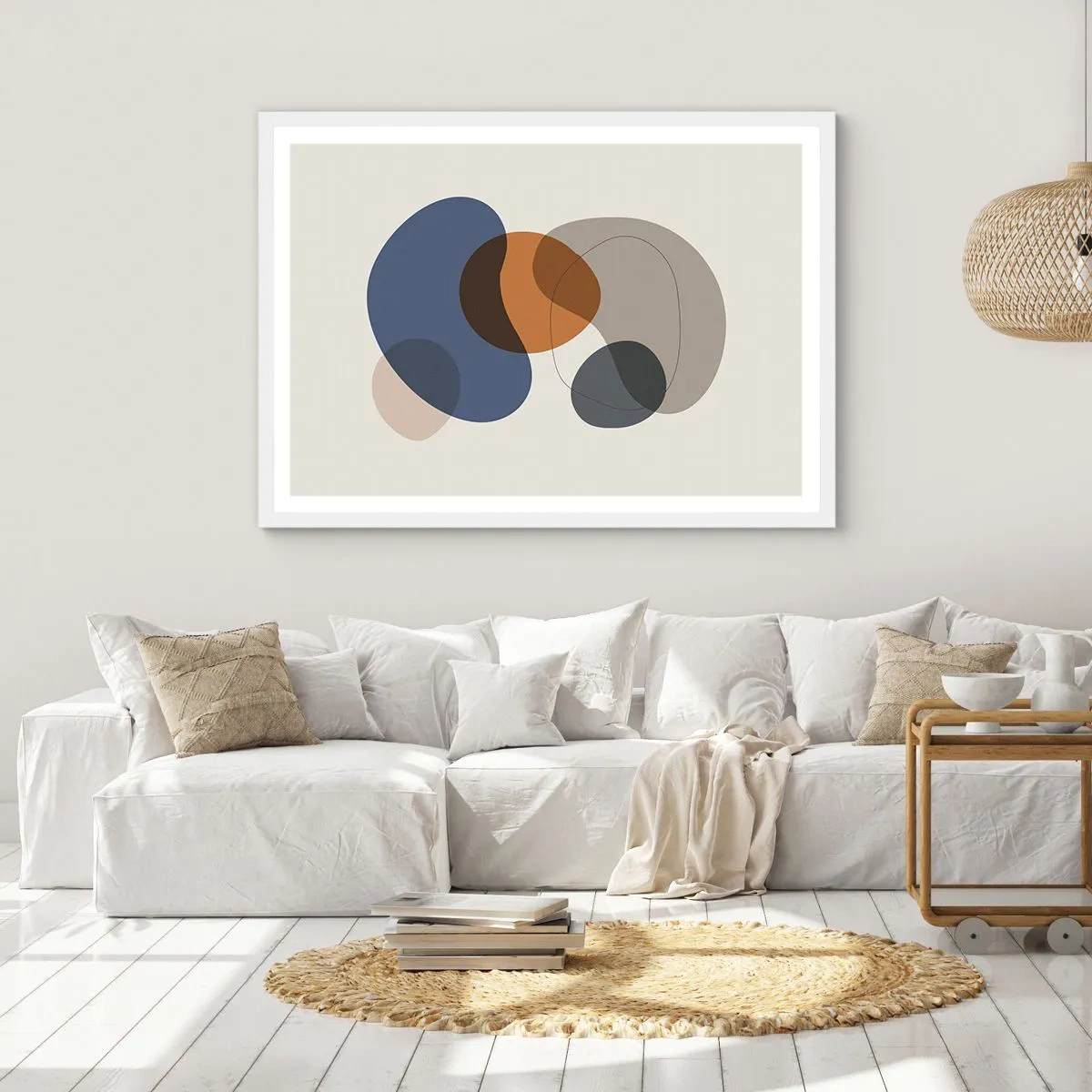 Plagát v bielom ráme - Kvapky farieb - 50x40 cm