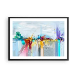 Plagát v čiernom ráme - Most radosti nad riekou života - 70x50 cm