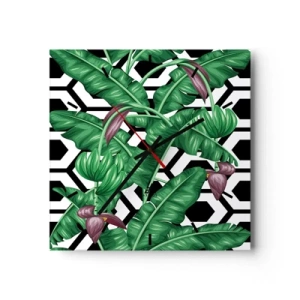 Nástenné hodiny - Symetrická kompozícia od prírody - 30x30 cm