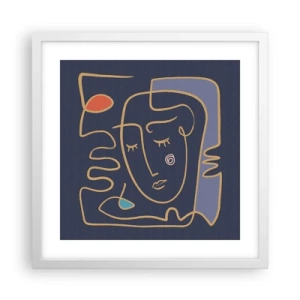 Plagát v bielom ráme - V zádumčivosti - 40x40 cm