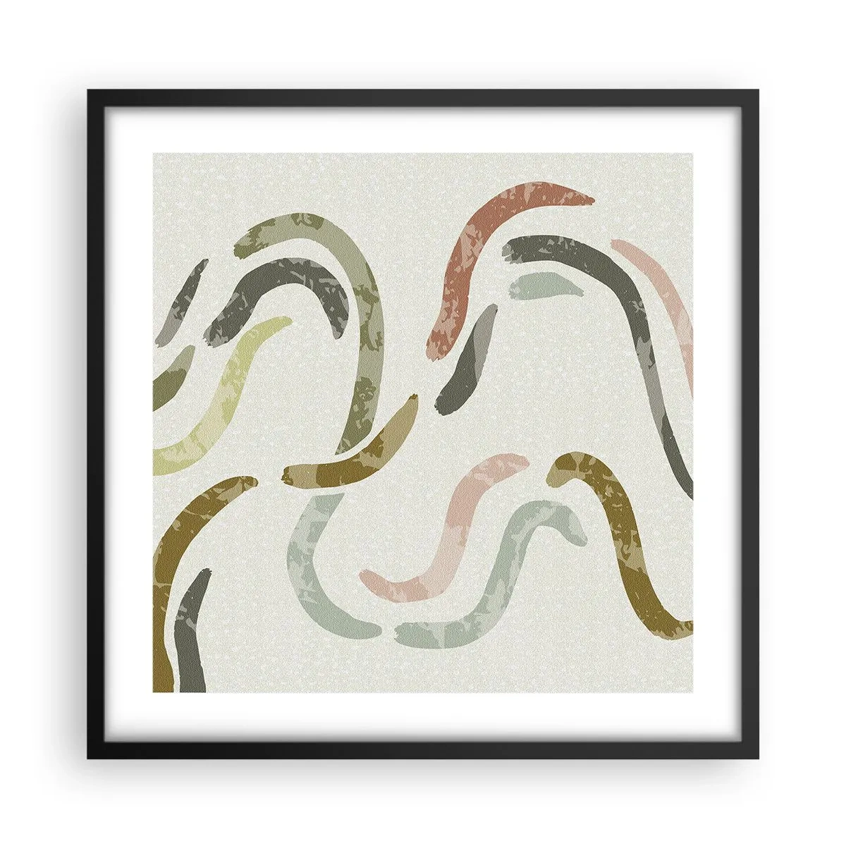 Plagát v čiernom ráme - Radostný tanec abstrakcie - 50x50 cm