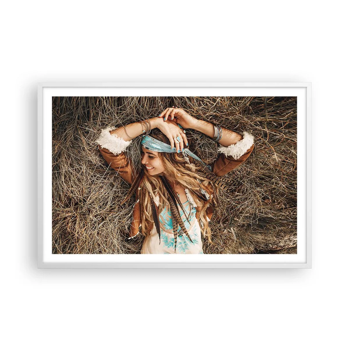 Plagát v bielom ráme - Na ceste do leta lásky - 91x61 cm