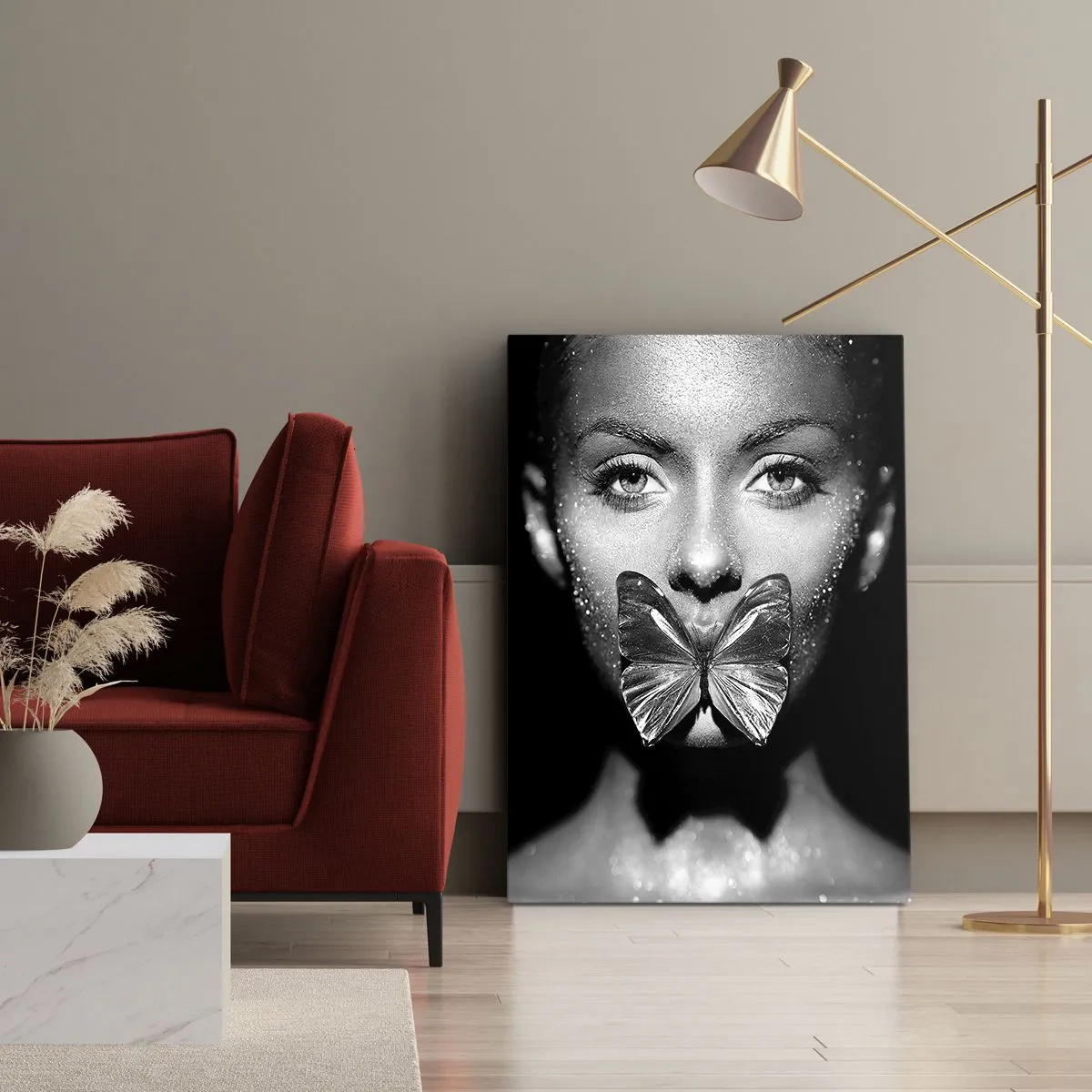Obraz na plátne - Motýlí bozk - 45x80 cm