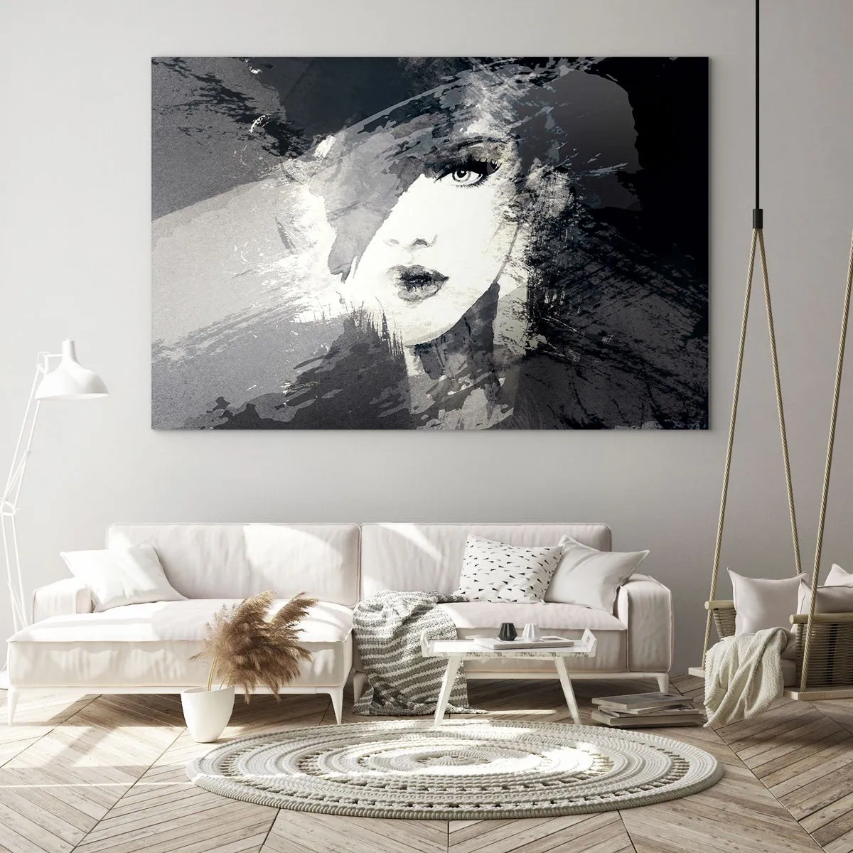 Obraz na skle - Za šedým závojom - 120x80 cm