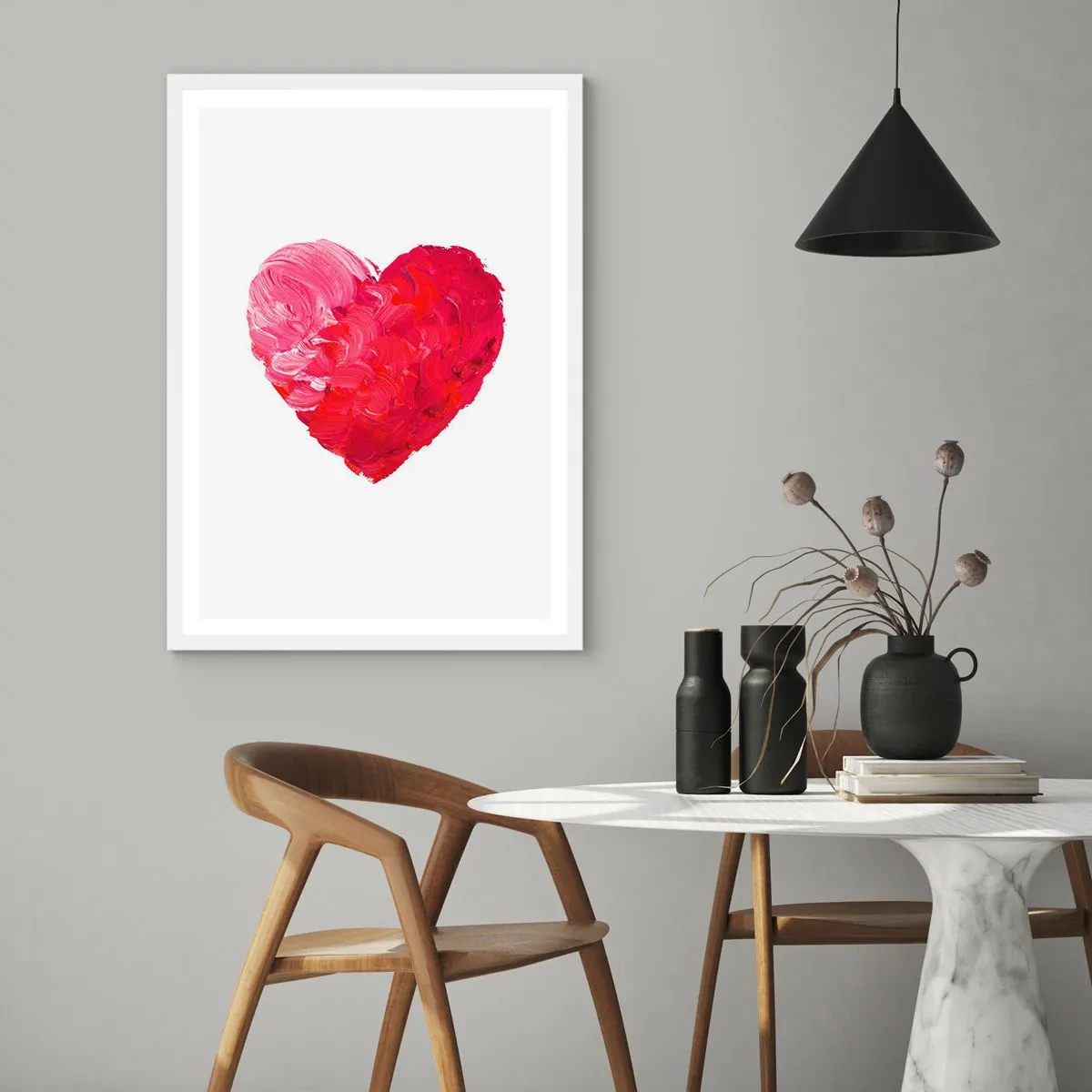 Plagát v bielom ráme - All you need is love - 50x70 cm
