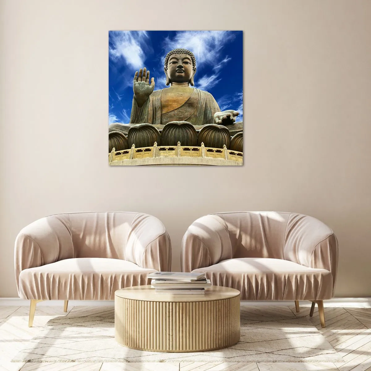 Obraz na skle - Ži bez strachu - 40x40 cm