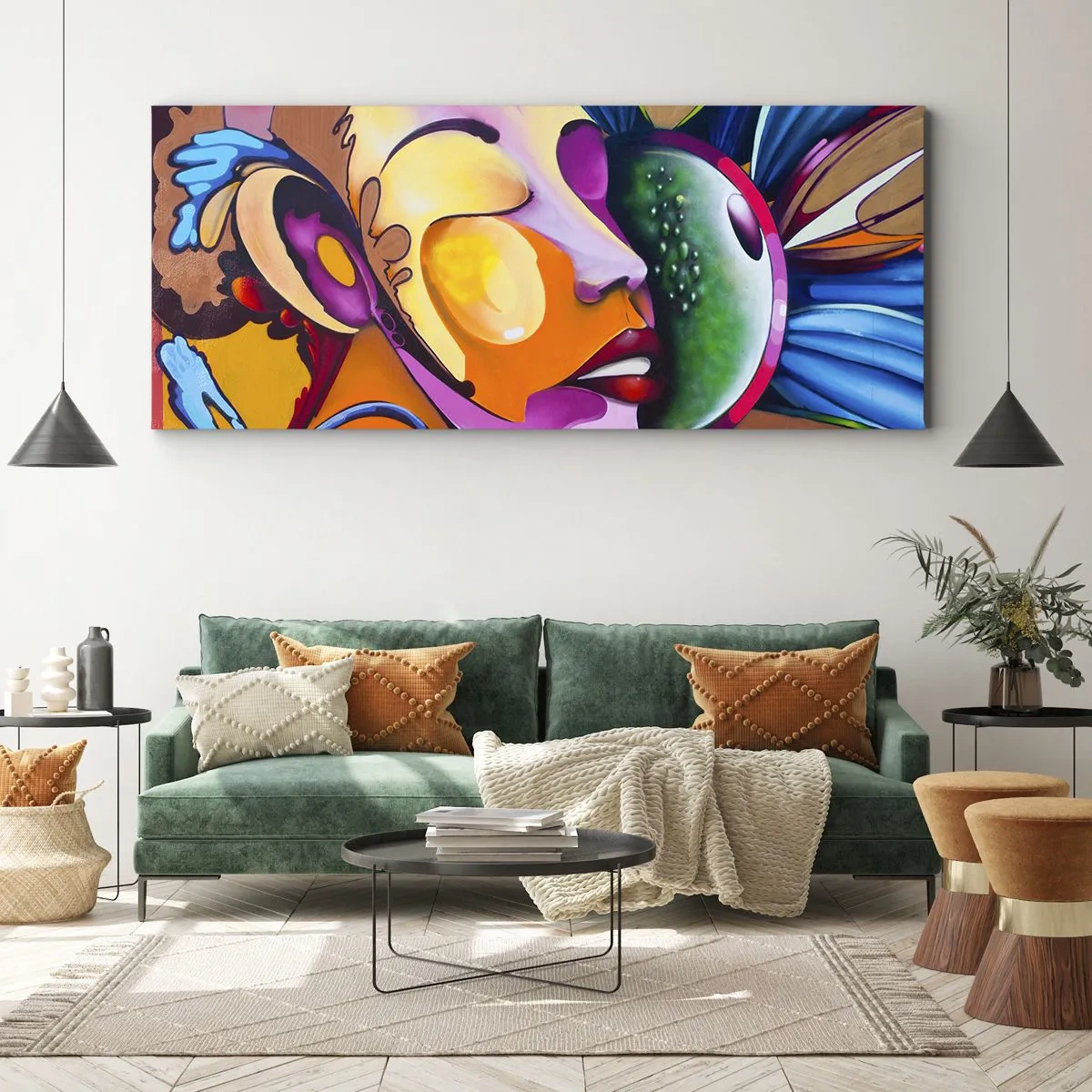 Obraz na plátne - Dotknúť sa farbou - 160x50 cm