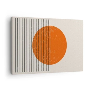 Obraz na plátne - Minimalistické slnko s geometrickými líniami - 70x50cm - Vždy slnko - Moderná nástenná dekorácia do obývacej izby a spálne ARTTOR