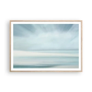 Plagát v ráme zo svetlého duba - Kľud až kam oko siaha - 100x70 cm