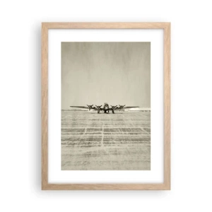 Plagát v ráme zo svetlého duba - Ako vždy pripravený - 30x40 cm