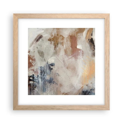 Plagát v ráme zo svetlého duba - Hmlistá abstrakcia - 30x30 cm