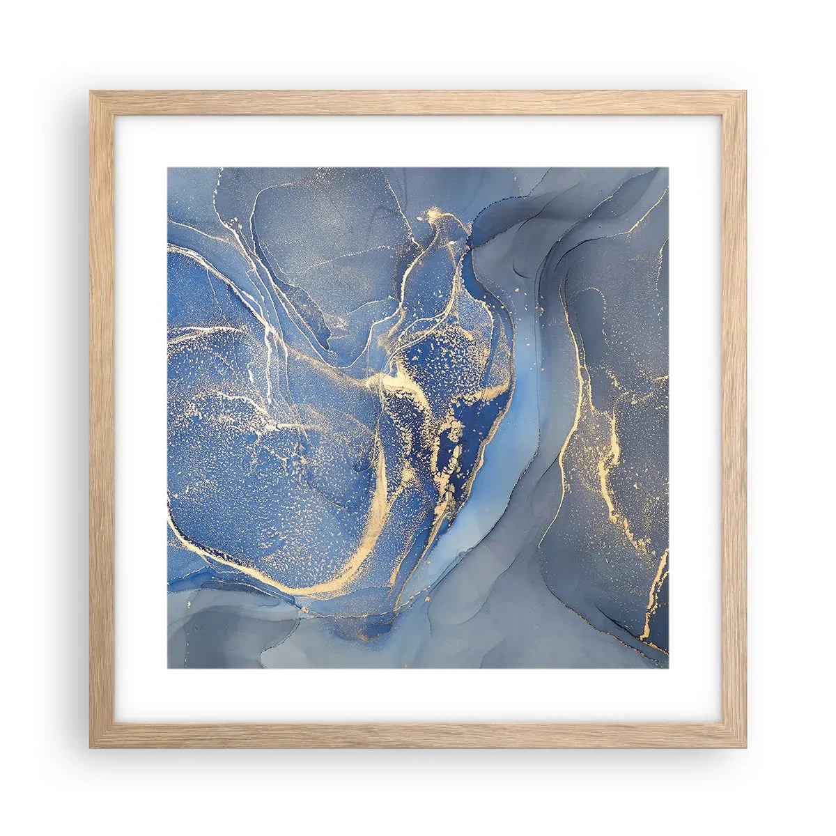 Plagát v ráme zo svetlého duba - Zlatý prach - 40x40 cm