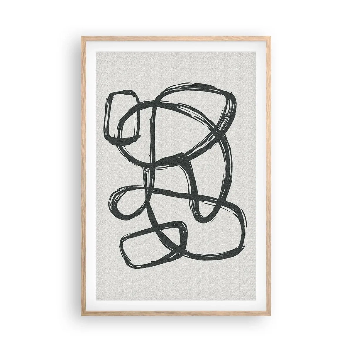 Plagát v ráme zo svetlého duba - Abstrakcie v slučke - 61x91 cm