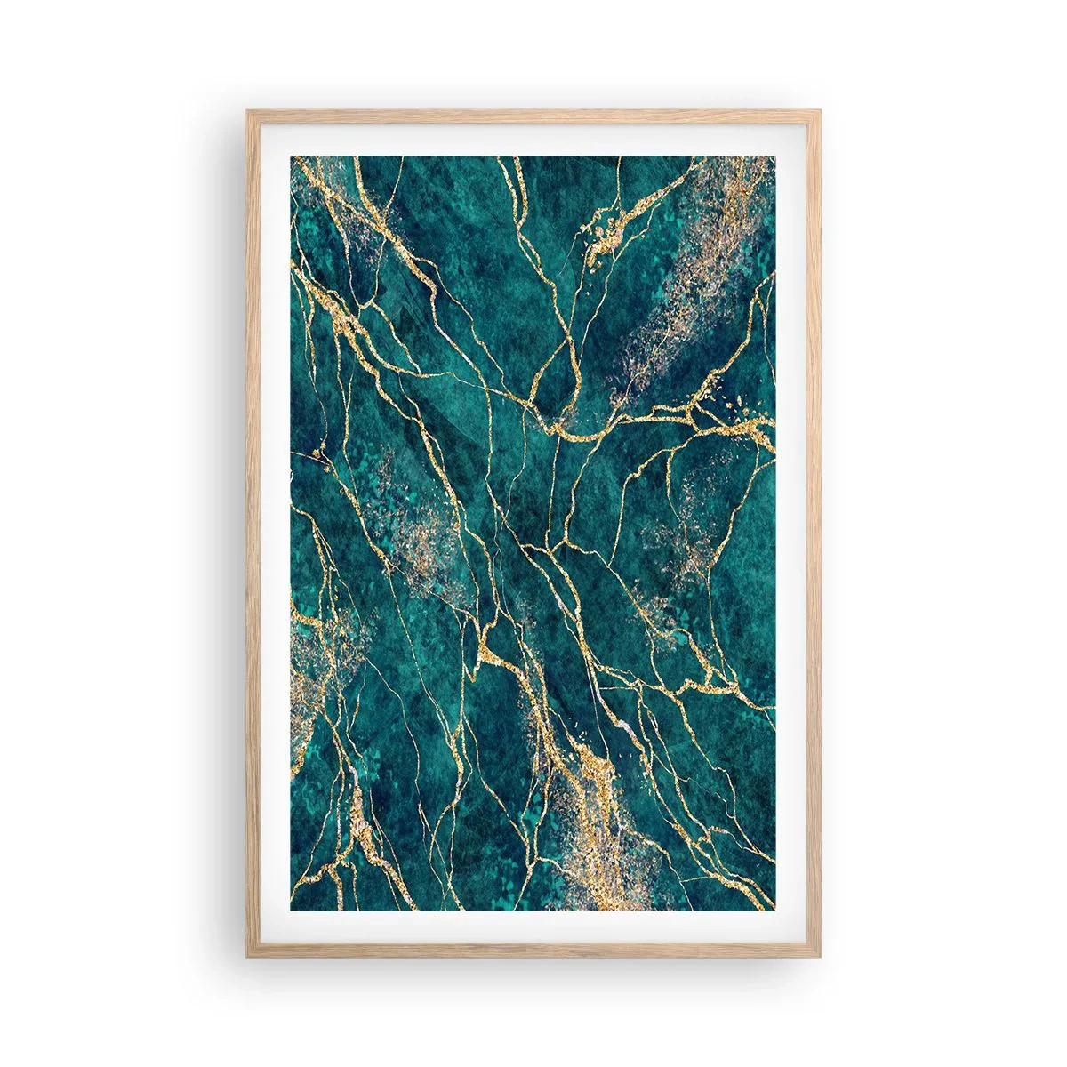 Plagát v ráme zo svetlého duba - Zlatá žila - 61x91 cm