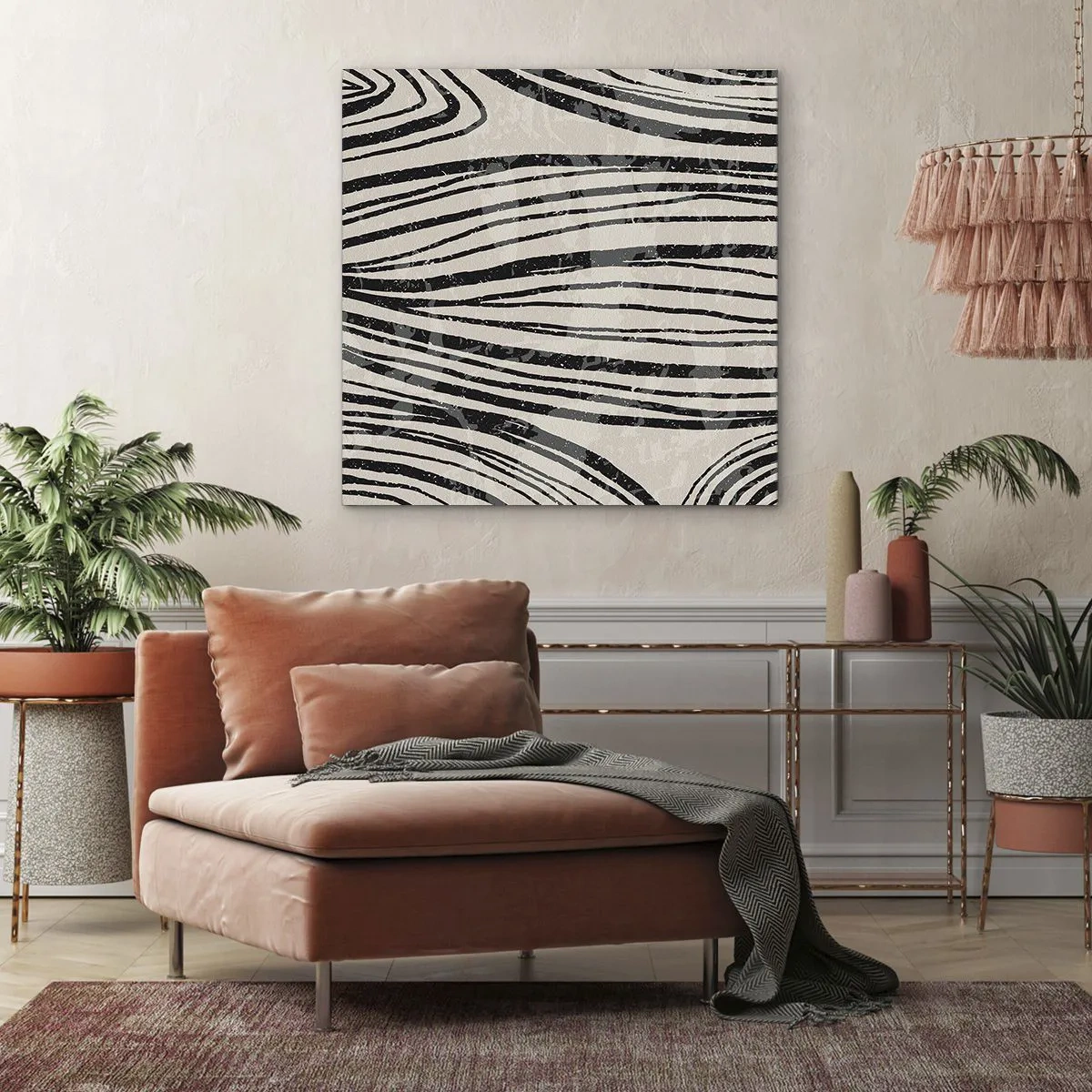 Obraz na plátne - Močiar s líniami - 70x70 cm