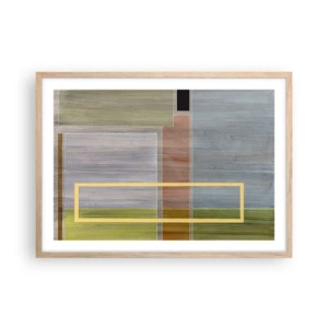 Plagát v ráme zo svetlého duba - Jednoducho a v kľude - 70x50 cm