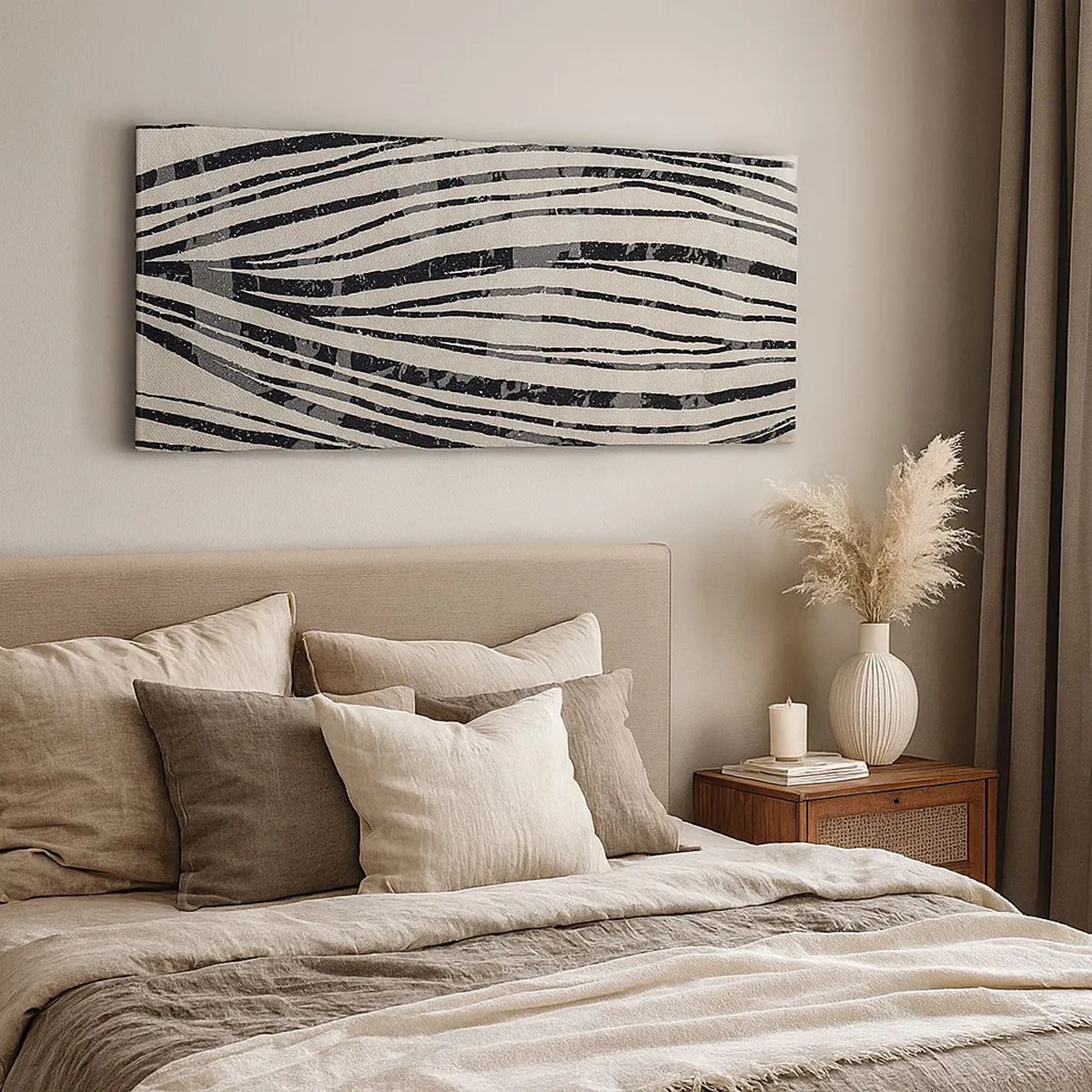 Obraz na plátne - Močiar s líniami - 100x40 cm