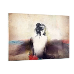 Obraz na skle - Jemné línie, oválne tvary - 120x80 cm