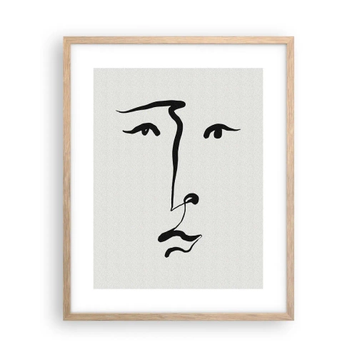 Plagát v ráme zo svetlého duba - Jednoduchý portrét - 40x50 cm