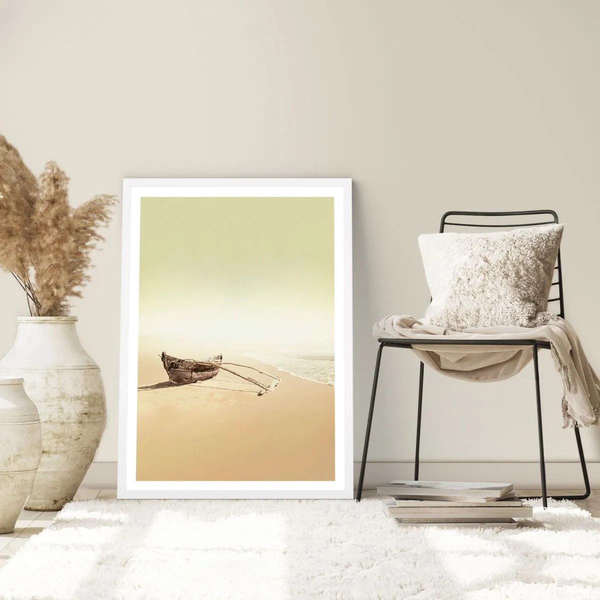 Plagát v bielom ráme - Spomienka na južné more - 70x100 cm