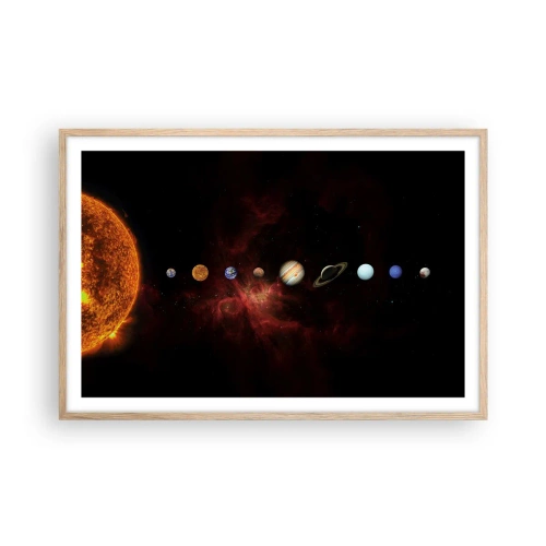 Plagát v ráme zo svetlého duba - Naša štvrť - 91x61 cm