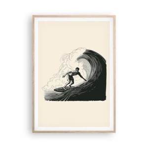 Plagát v ráme zo svetlého duba - Kráľ vĺn - 70x100 cm