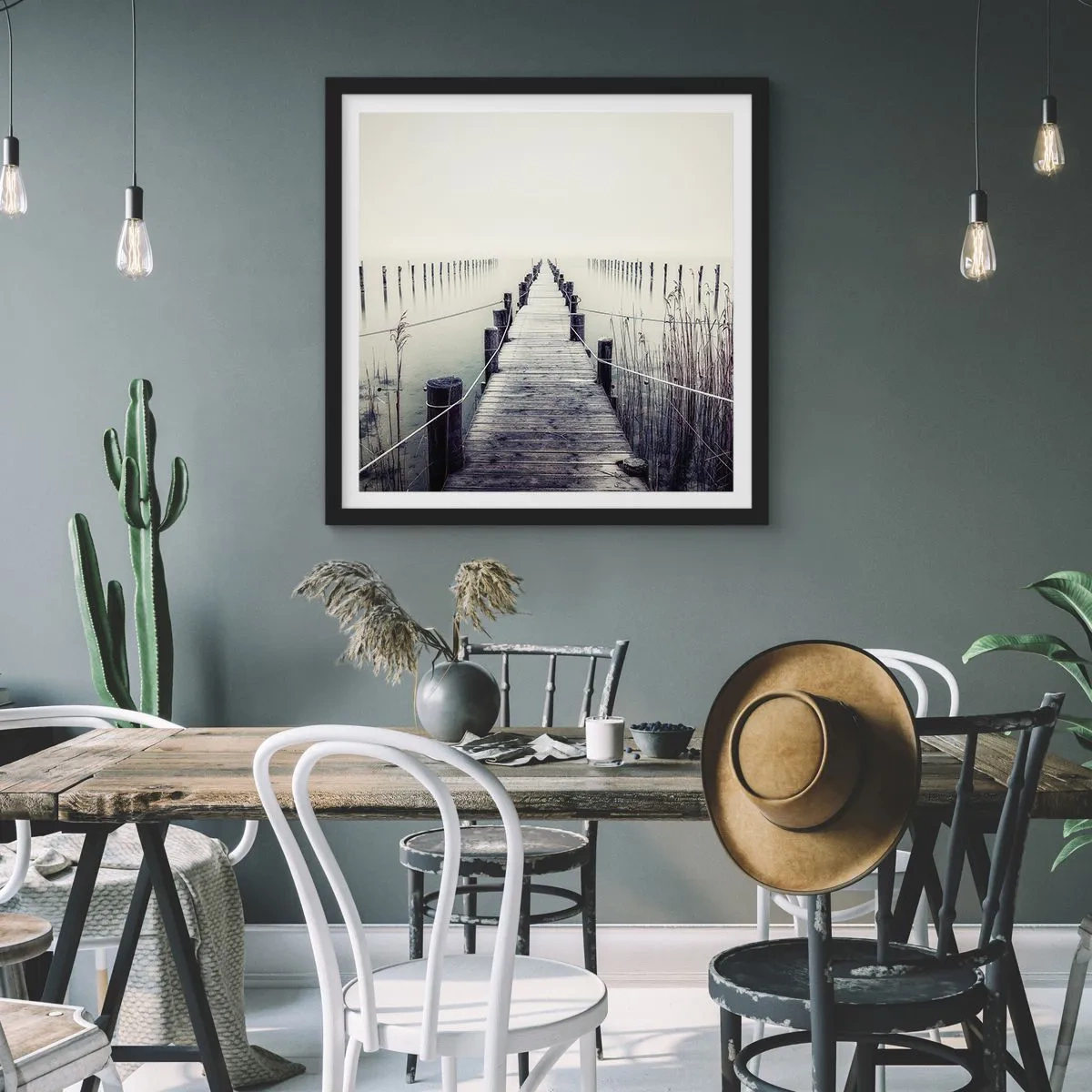 Plagát v čiernom ráme - Ponor sa do pokoja - 60x60 cm