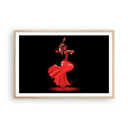 Plagát v ráme zo svetlého duba - Horúca duša flamenco - 91x61 cm
