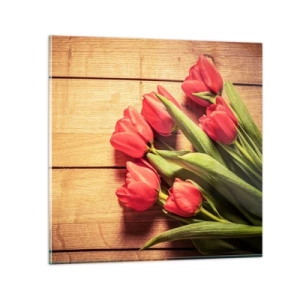 Obraz na skle - Jarné vyznanie - 50x50 cm