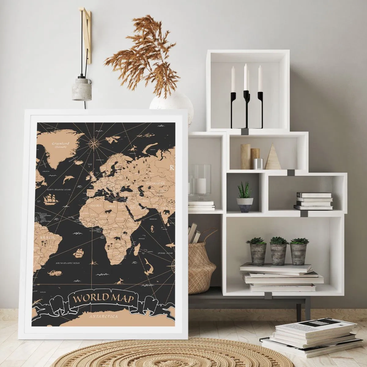 Plagát v bielom ráme - Hranice môjho sveta - 70x100 cm