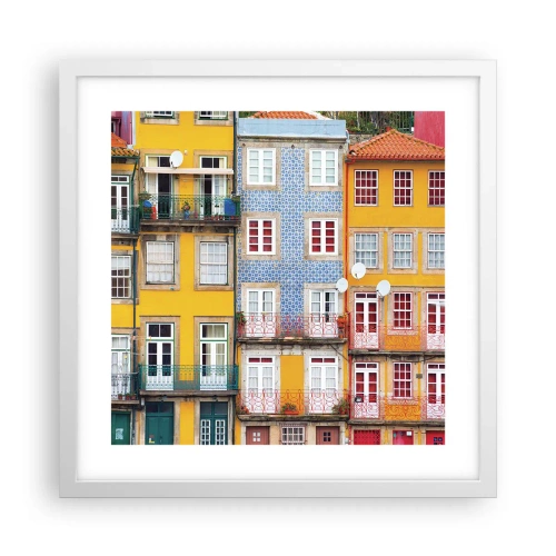 Plagát v bielom ráme - Farby starého mesta - 40x40 cm