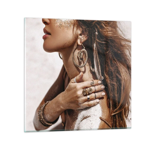 Obraz na skle - Kráľovná divokej pláže - 60x60 cm