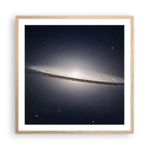 Plagát v ráme zo svetlého duba - Kedysi dávno v jednej preďalekej galaxii… - 60x60 cm