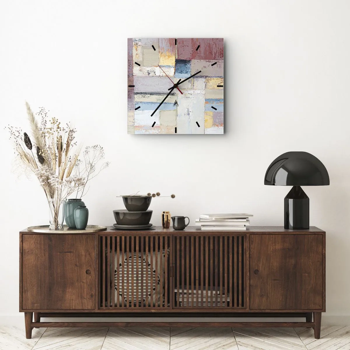 Nástenné hodiny - Kľud geometrie - 30x30 cm