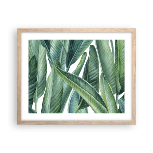 Plagát v ráme zo svetlého duba - Proste zelená - 50x40 cm