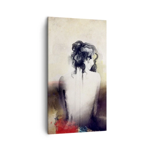 Obraz na plátne - Jemné línie, oválne tvary - 45x80 cm