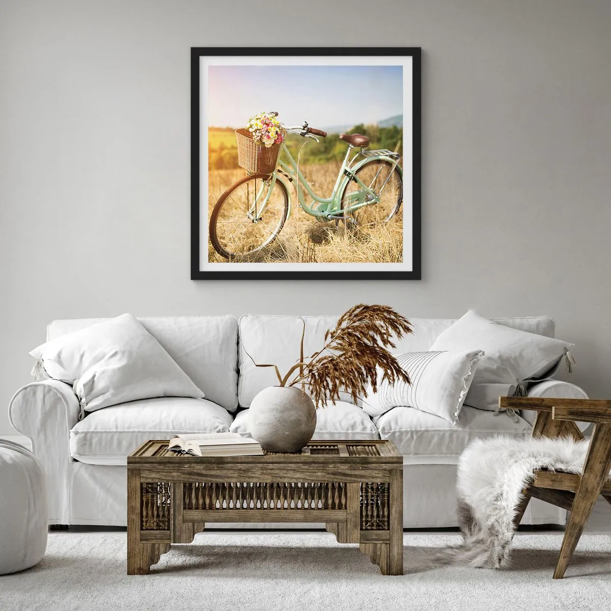 Plagát v čiernom ráme - Chvíľu tu zostanem - 50x50 cm