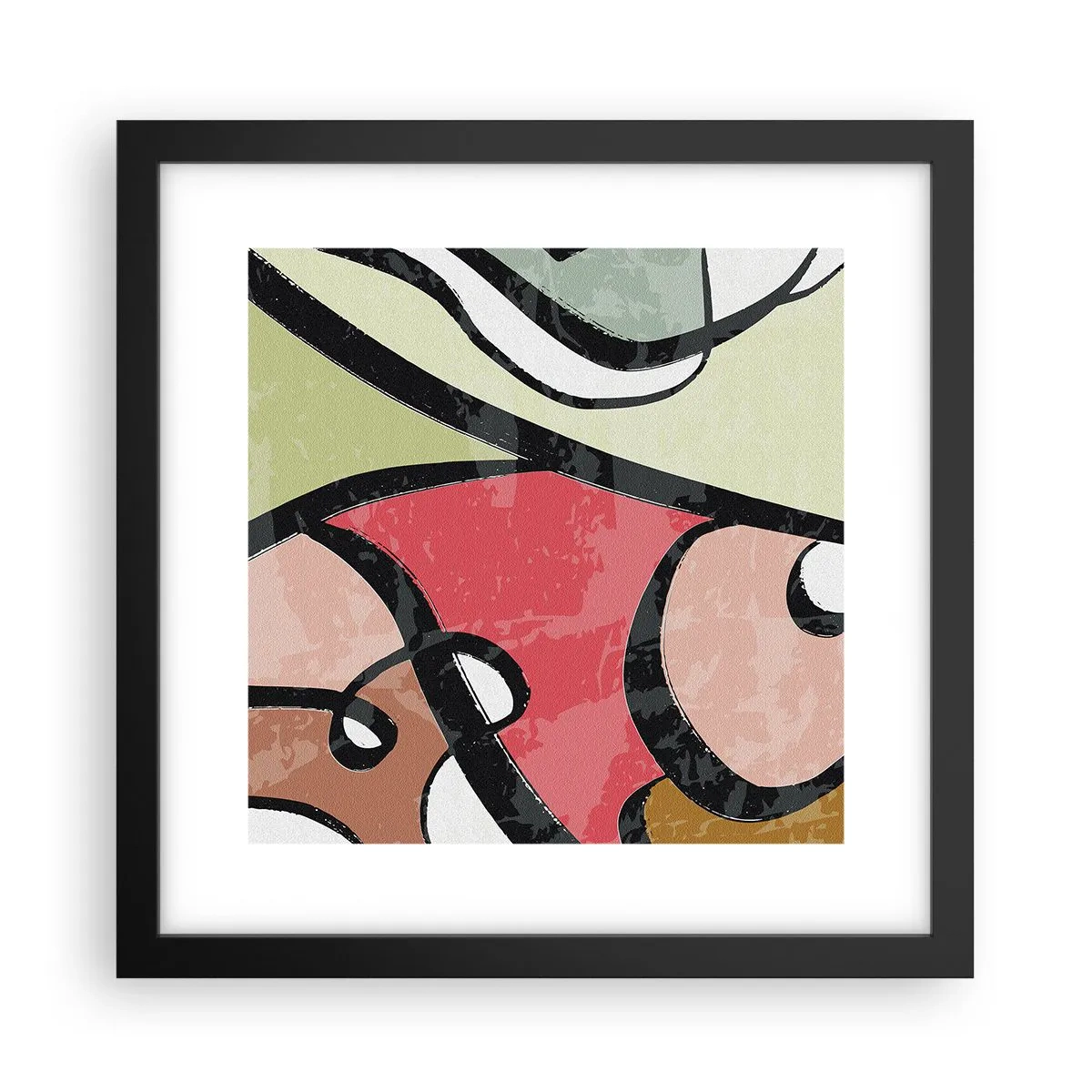 Plagát v čiernom ráme - Piruety uprostred farieb - 30x30 cm