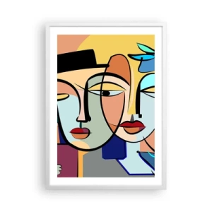 Plagát v bielom ráme - Picassovo randez vous - 50x70 cm
