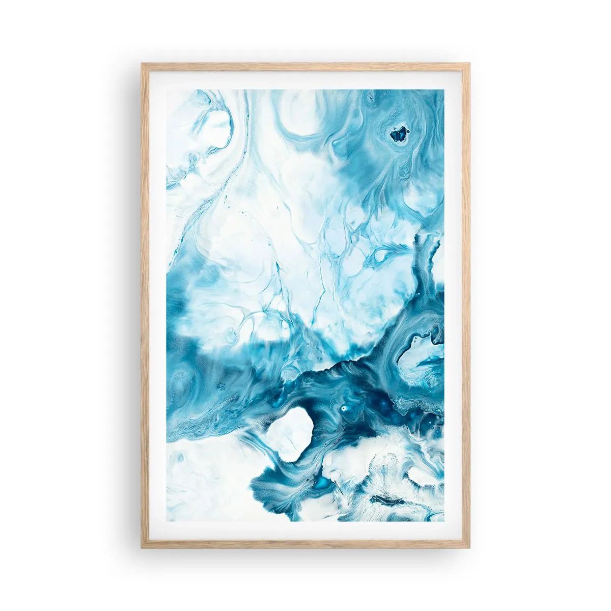 Plagát v ráme zo svetlého duba - Modrý koncert - 61x91 cm