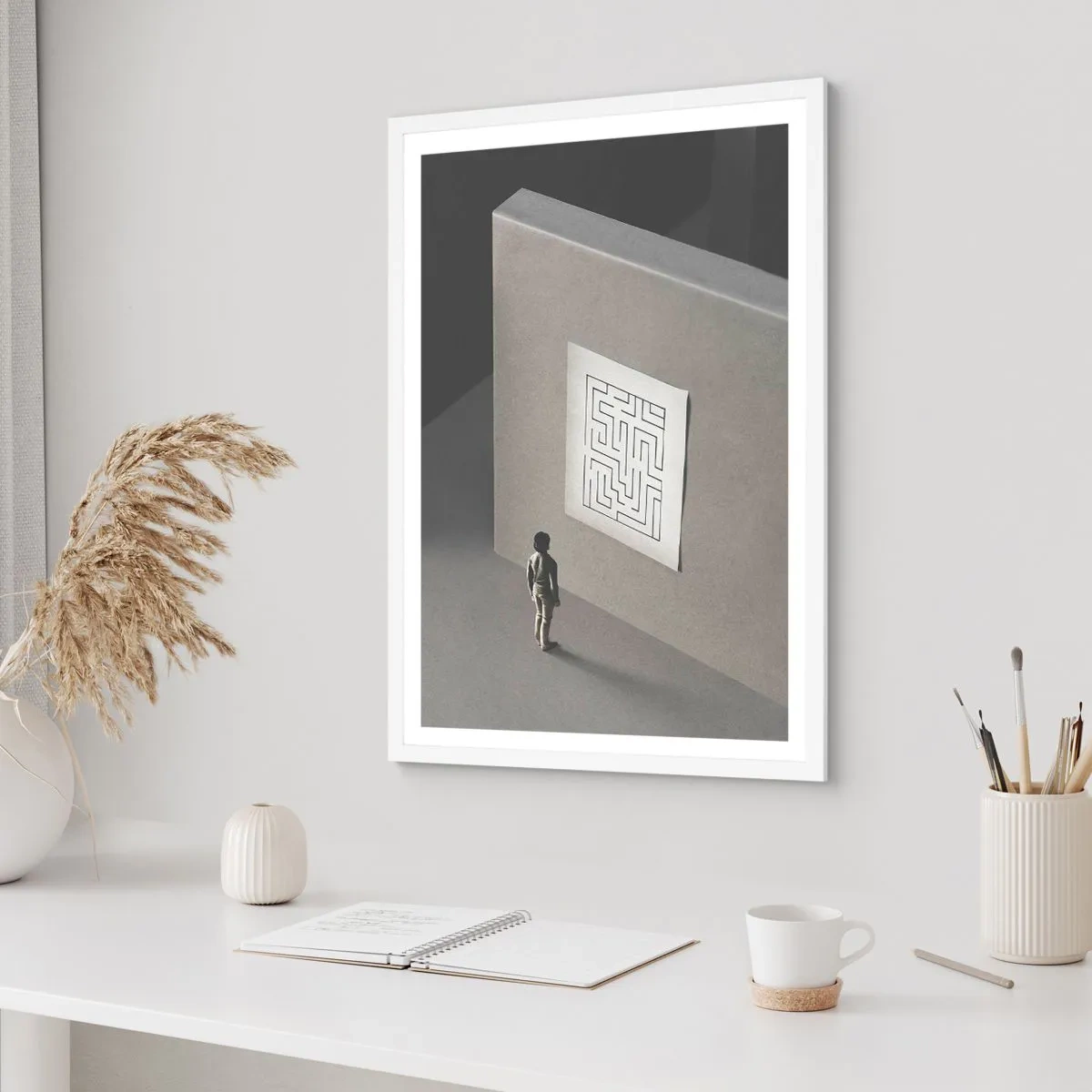 Plagát v bielom ráme - Kde to ale som? - 50x70 cm