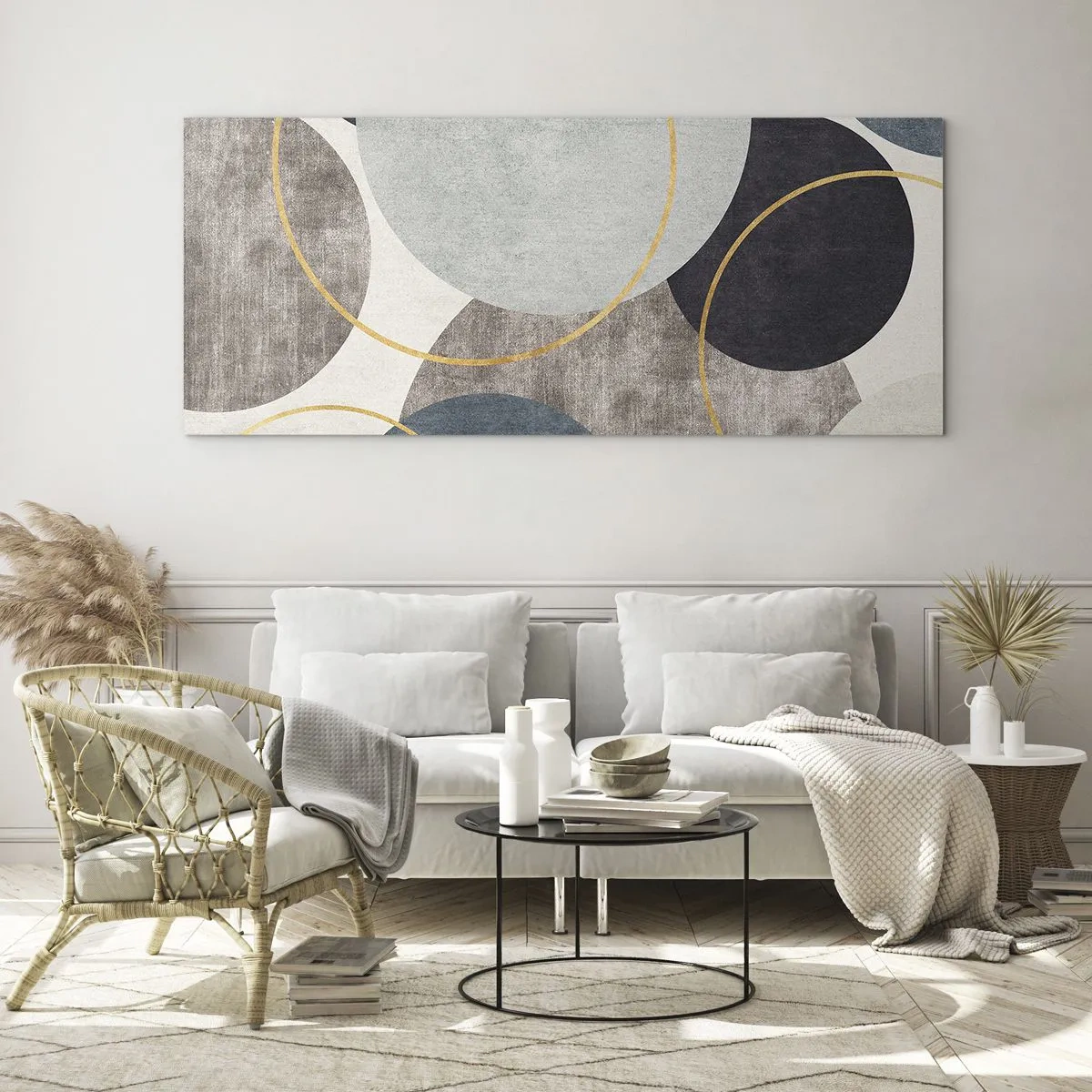 Obraz na skle - Kruh za kruhom - 140x50 cm