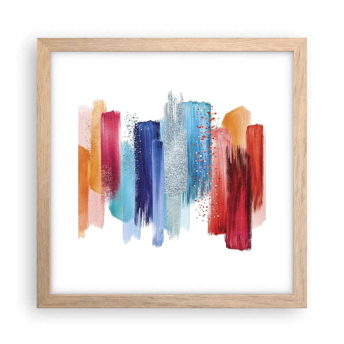 Plagát v ráme zo svetlého duba - Hore a dole - 30x30 cm