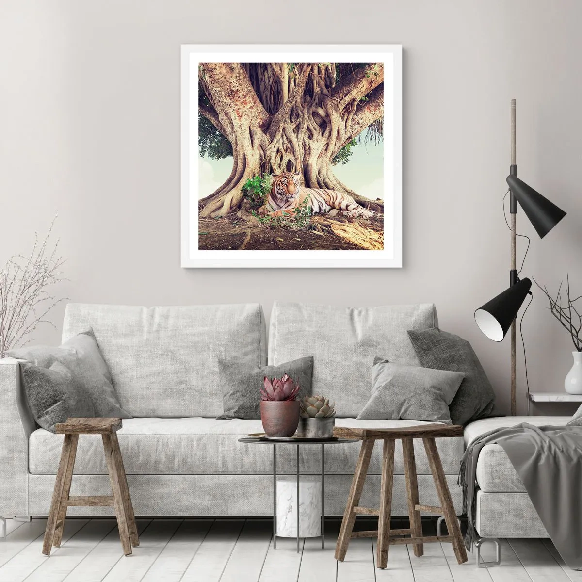 Plagát v bielom ráme - Pohľad z knihy Mojžišovej - 50x50 cm