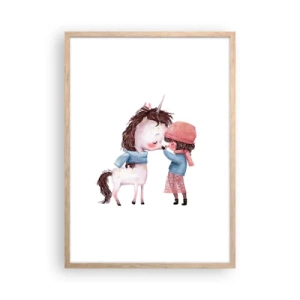 Plagát v ráme zo svetlého duba - Zimný príbeh - 50x70 cm