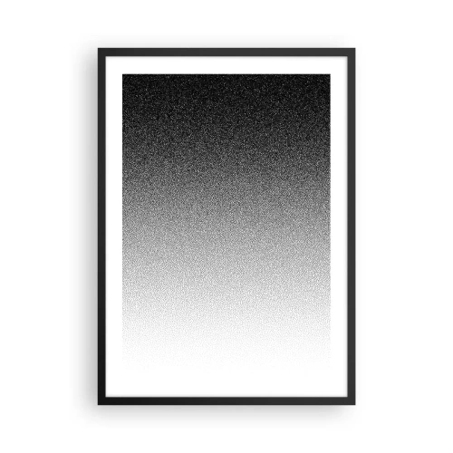 Plagát v čiernom ráme - Minimalistický čiernobiely prechod v bodkovanom vzore - 50x70cm - Smerom ku svetlu - Moderná nástenná dekorácia do obývacej izby a spálne ARTTOR