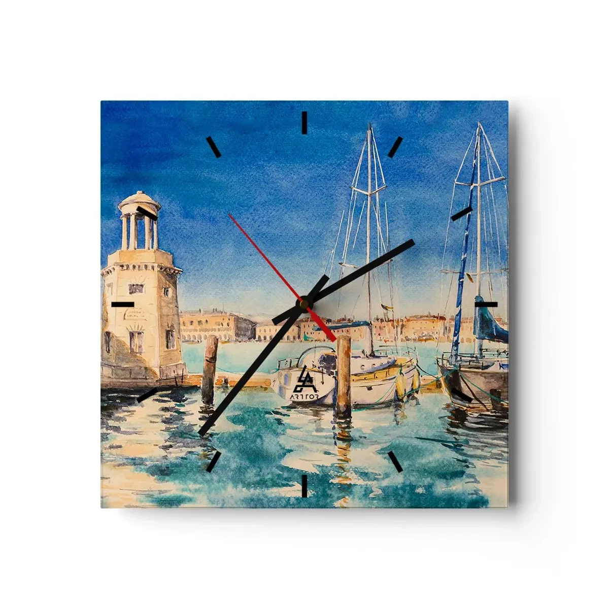 Nástenné hodiny - Slnečná lagúna - 40x40 cm