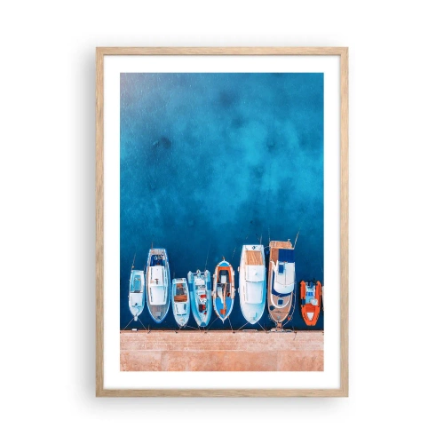 Plagát v ráme zo svetlého duba - V rade za sebou - 50x70 cm