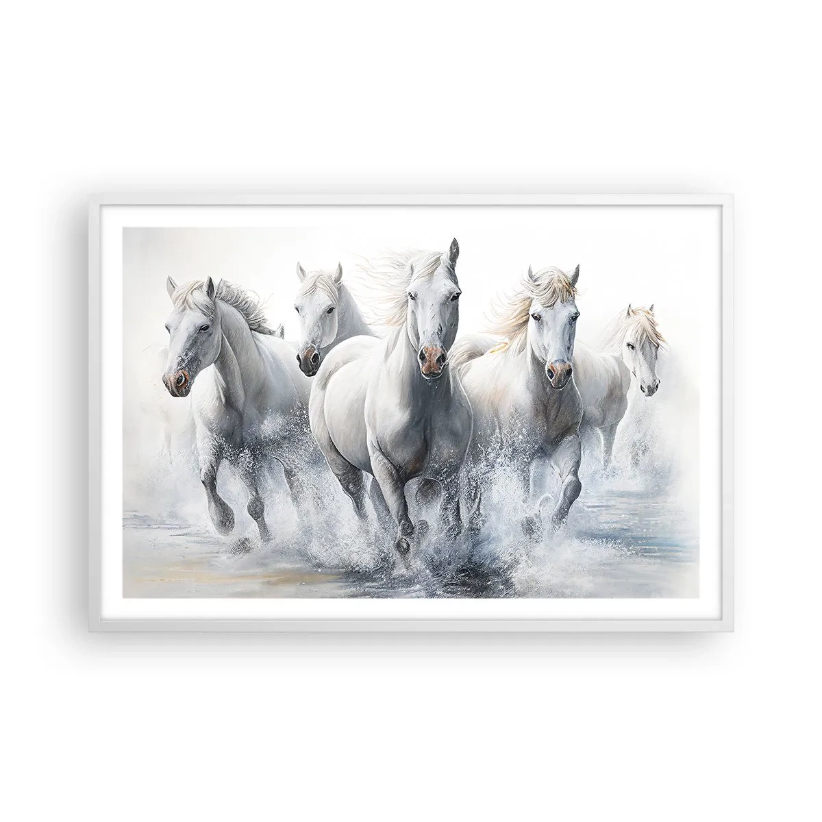 Plagát v bielom ráme - Biela mágia - 91x61 cm